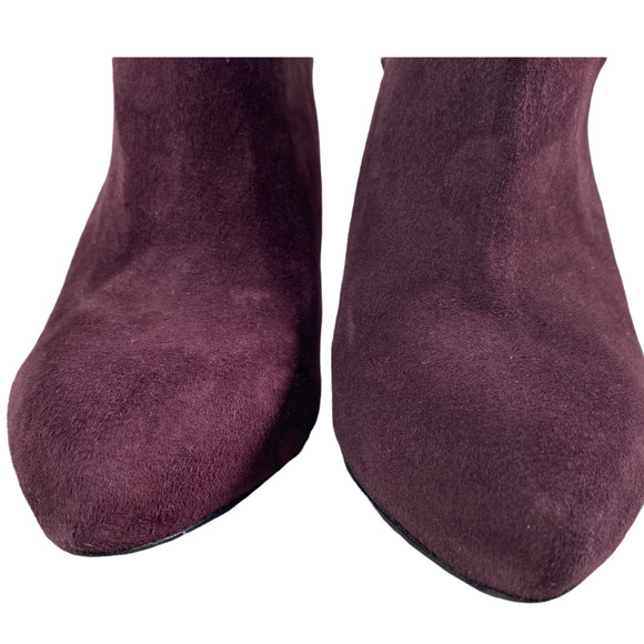 Coquette Sam Edelman Womens 9 Maroon Suede Boho Slingback Pointed Toe Heels - Picture 2 of 10